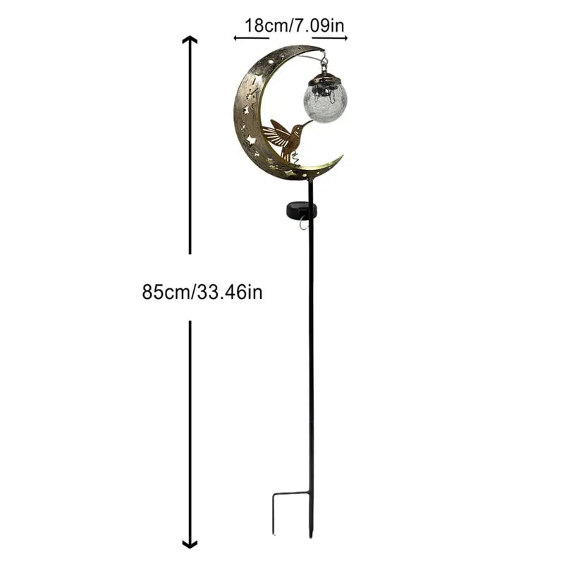 🌙✨Hummingbird Moon Solar Garden Light