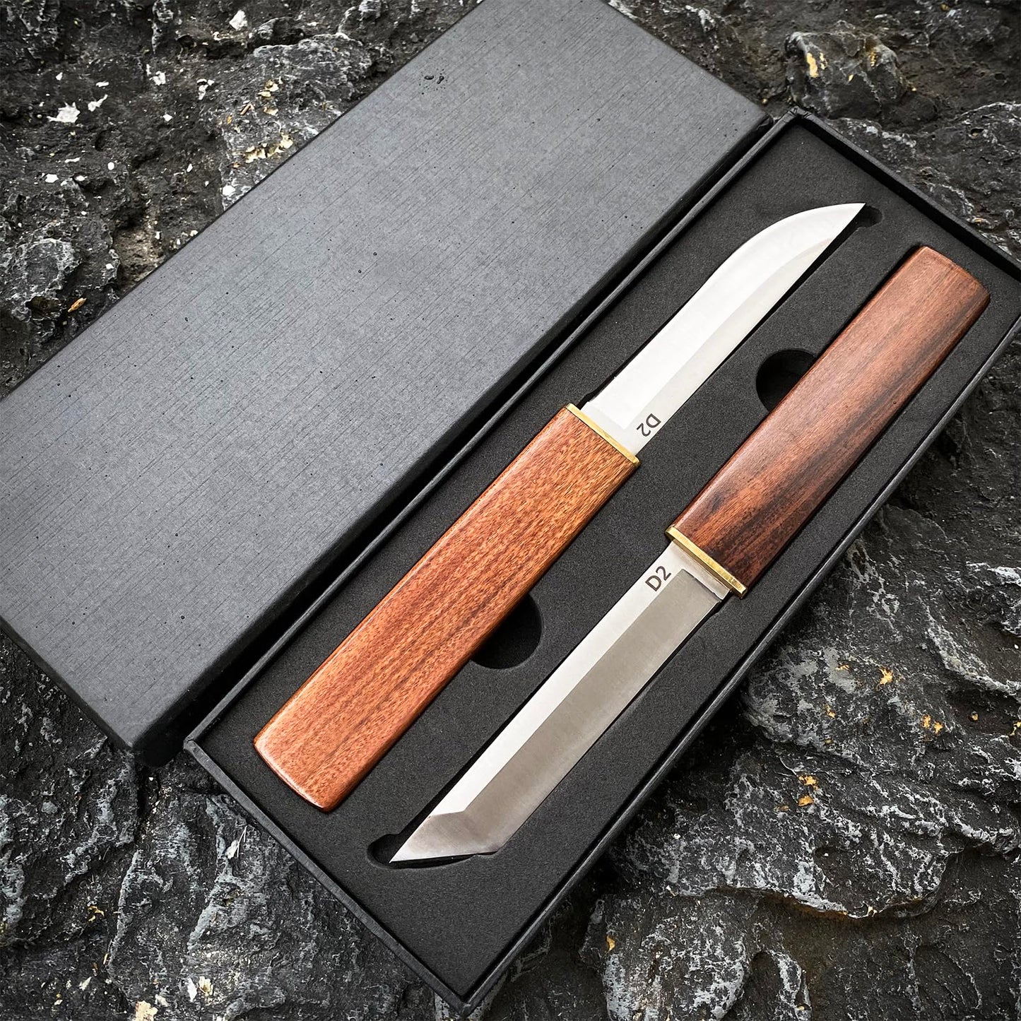 🔥LAST DAY 70% OFF🔥Handmade Wood Handle D2 Steel Double Knife