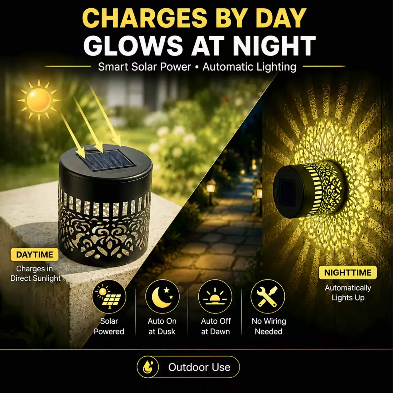 Mandala Outdoor Solar Wall Lights