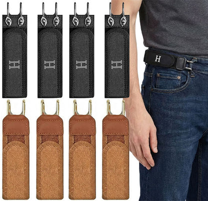 Tactical Metal Hook Elastic Belt (Unisex) - No Buckle Invisible Design | Soft Adjustable Side