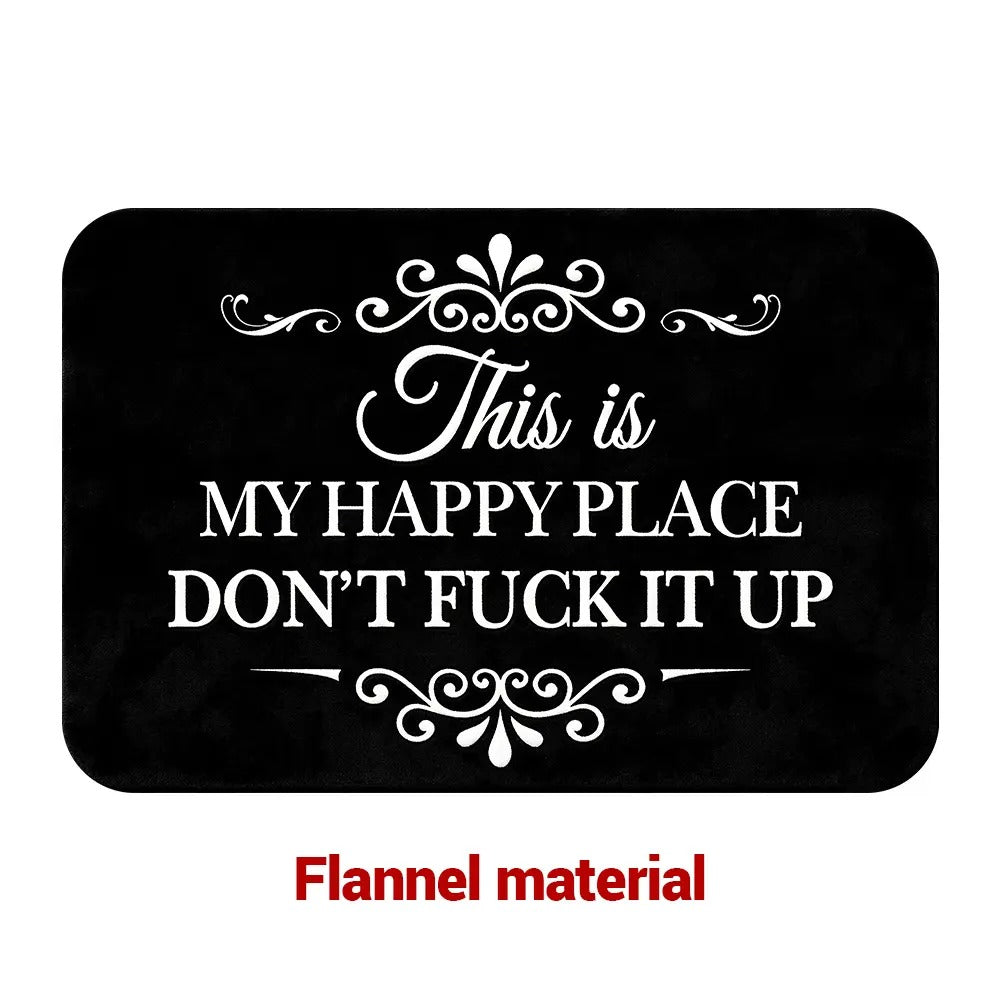 “This Is My Happy Place” Flannel Doormat