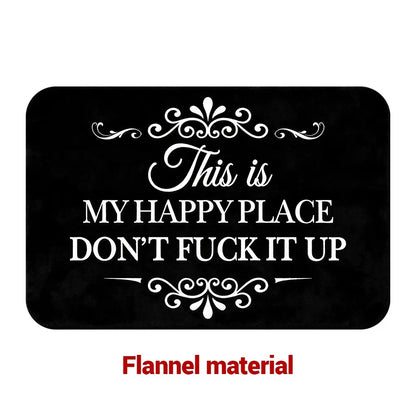 “This Is My Happy Place” Flannel Doormat