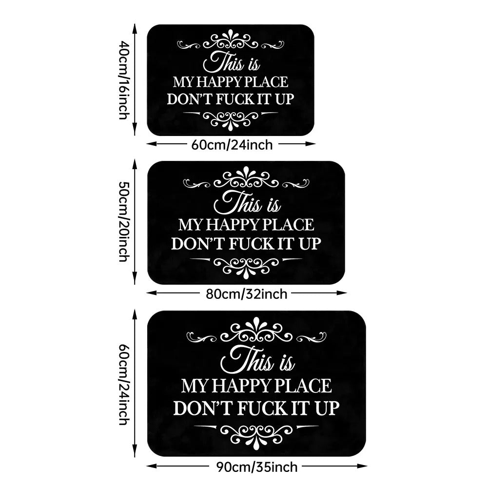 “This Is My Happy Place” Flannel Doormat