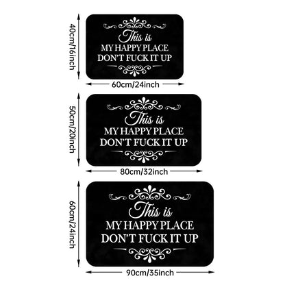 “This Is My Happy Place” Flannel Doormat