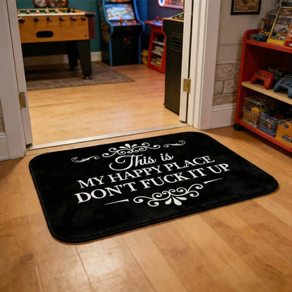 “This Is My Happy Place” Flannel Doormat