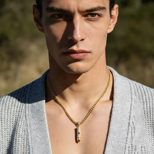 Fashion 14K Real Gold-Plated Bullet Aroma Necklace