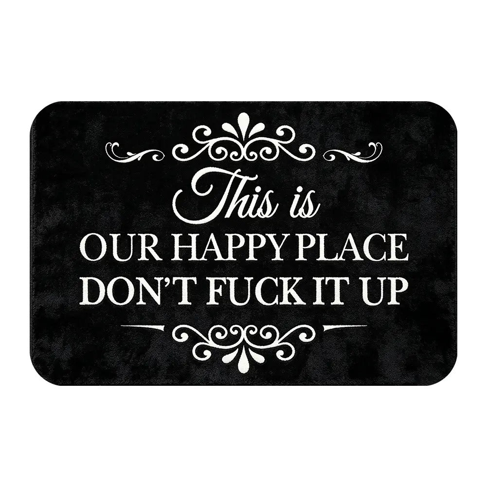 “This Is My Happy Place” Flannel Doormat