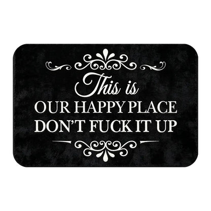“This Is My Happy Place” Flannel Doormat