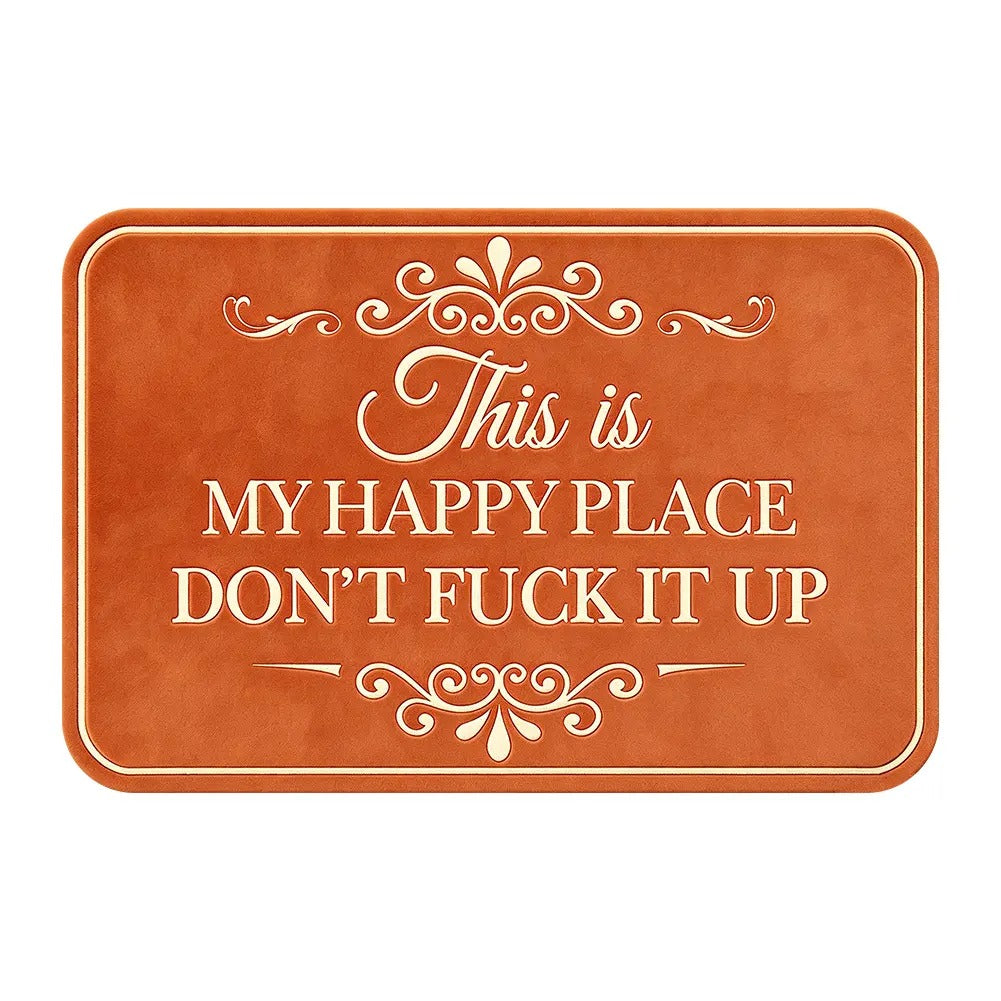 “This Is My Happy Place” Flannel Doormat