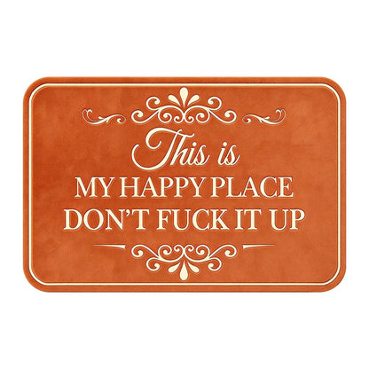 “This Is My Happy Place” Flannel Doormat