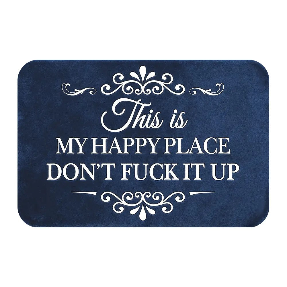 “This Is My Happy Place” Flannel Doormat