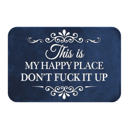 “This Is My Happy Place” Flannel Doormat