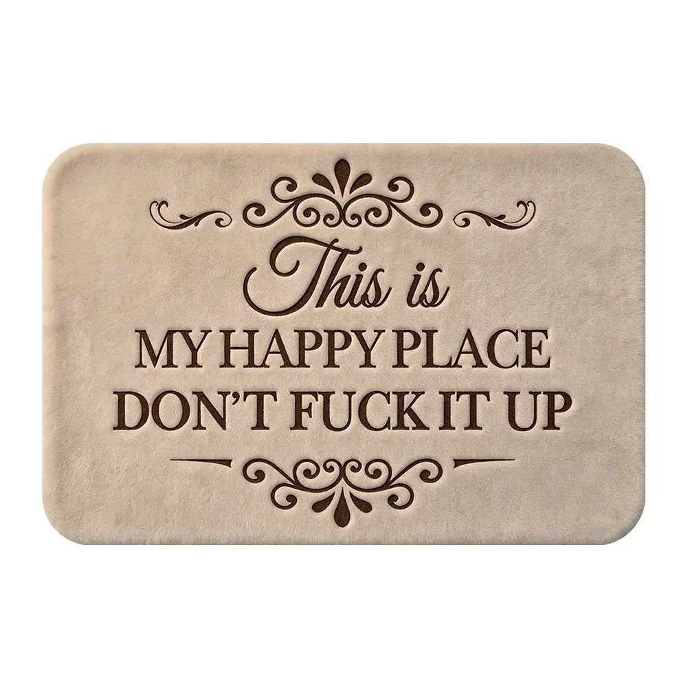 “This Is My Happy Place” Flannel Doormat