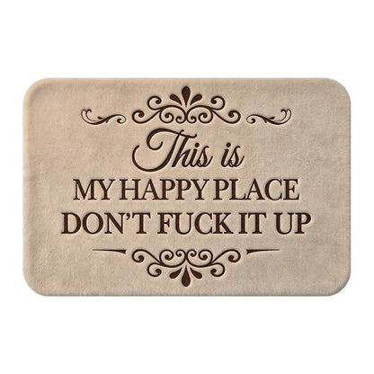 “This Is My Happy Place” Flannel Doormat