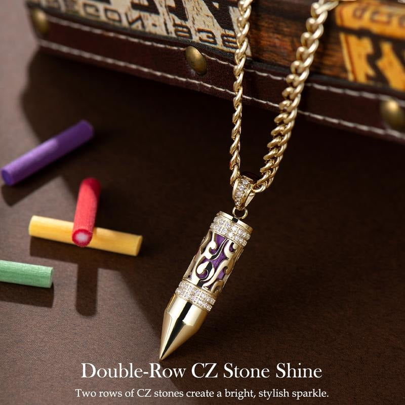 Fashion 14K Real Gold-Plated Bullet Aroma Necklace