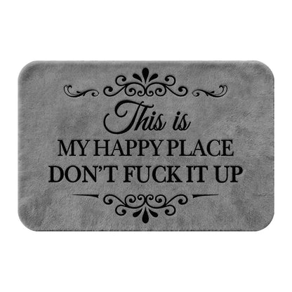 “This Is My Happy Place” Flannel Doormat