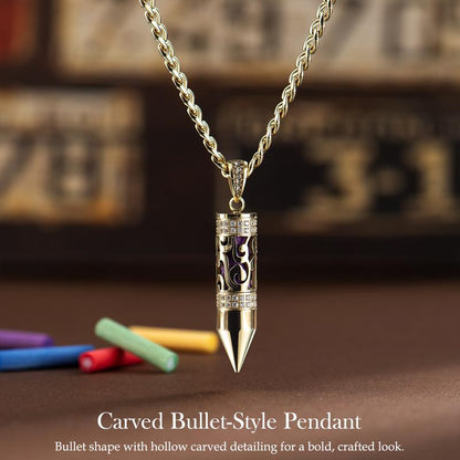 Fashion 14K Real Gold-Plated Bullet Aroma Necklace