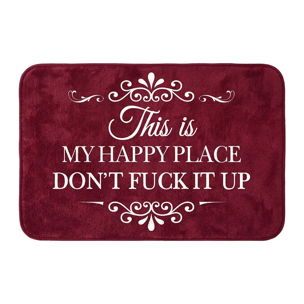 “This Is My Happy Place” Flannel Doormat
