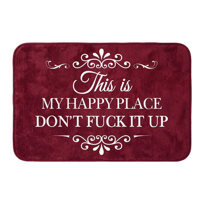 “This Is My Happy Place” Flannel Doormat