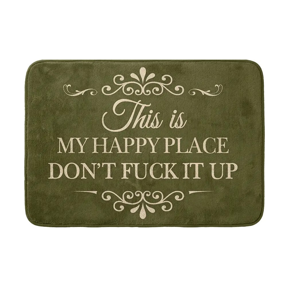 “This Is My Happy Place” Flannel Doormat