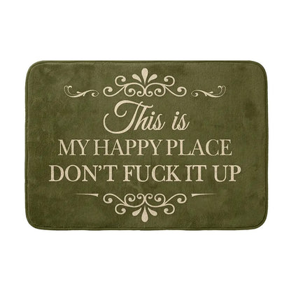 “This Is My Happy Place” Flannel Doormat