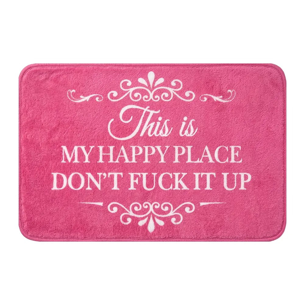 “This Is My Happy Place” Flannel Doormat