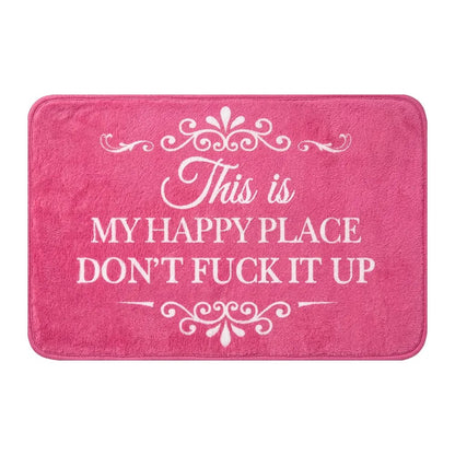 “This Is My Happy Place” Flannel Doormat