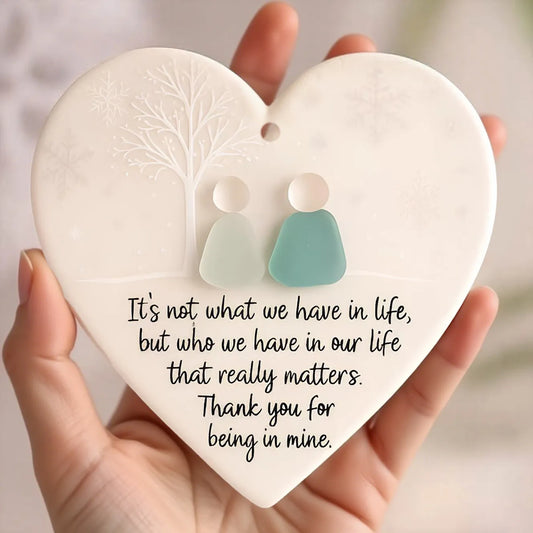 🌊Heart-Shaped Sea Glass Friendship Ornament