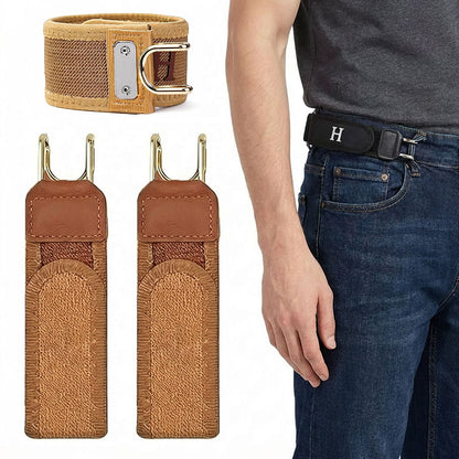 Tactical Metal Hook Elastic Belt (Unisex) - No Buckle Invisible Design | Soft Adjustable Side