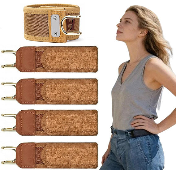 Tactical Metal Hook Elastic Belt (Unisex) - No Buckle Invisible Design | Soft Adjustable Side